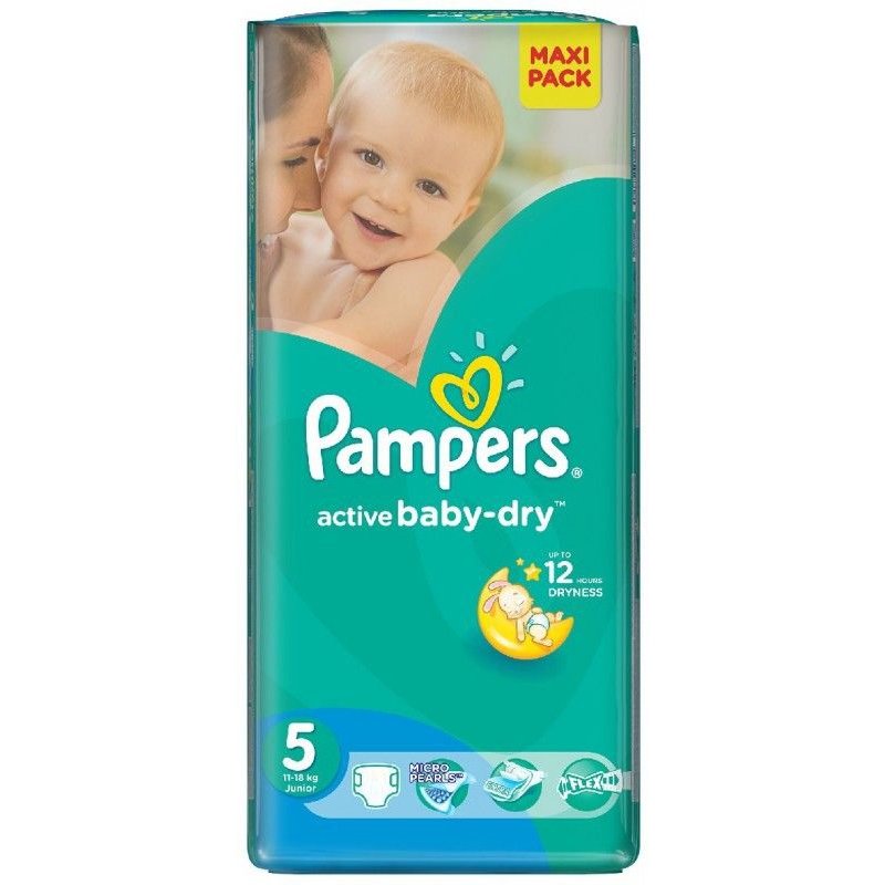 Pack 28 Couches Pampers Active Baby Dry Taille 5 Junior (11-18-Kg)