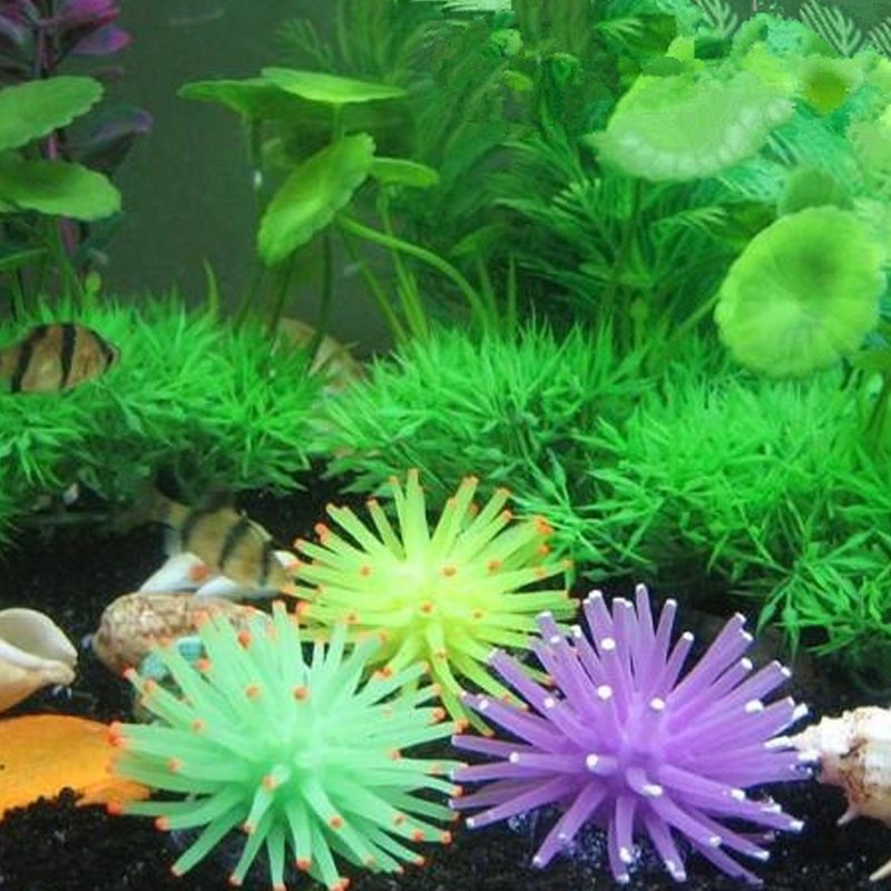1 Pc Artificiel Silicone Mer Anemone Aquarium Aquarium Corail Plante Sous-Marine Aquatique Ornement Decoration Aquarium Decoration