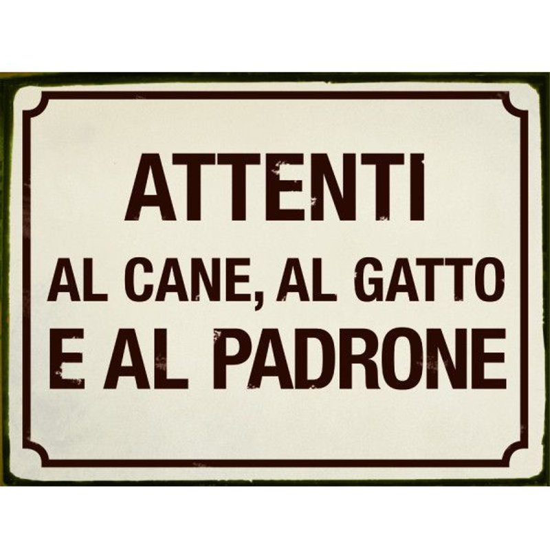 Plaque En Métal Vintage Padrone