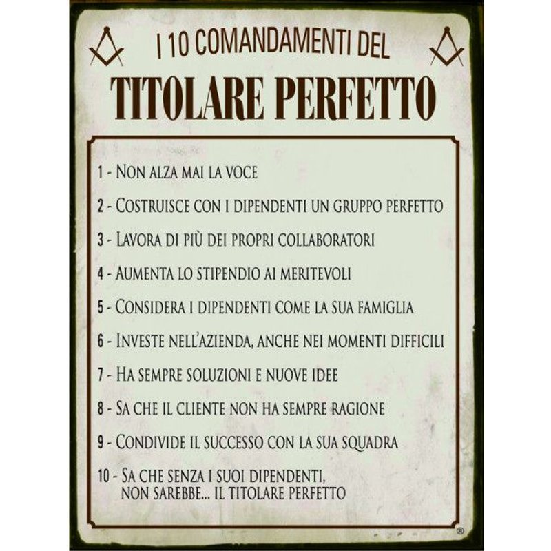 Plaque En Métal Vintage Grande Titolare