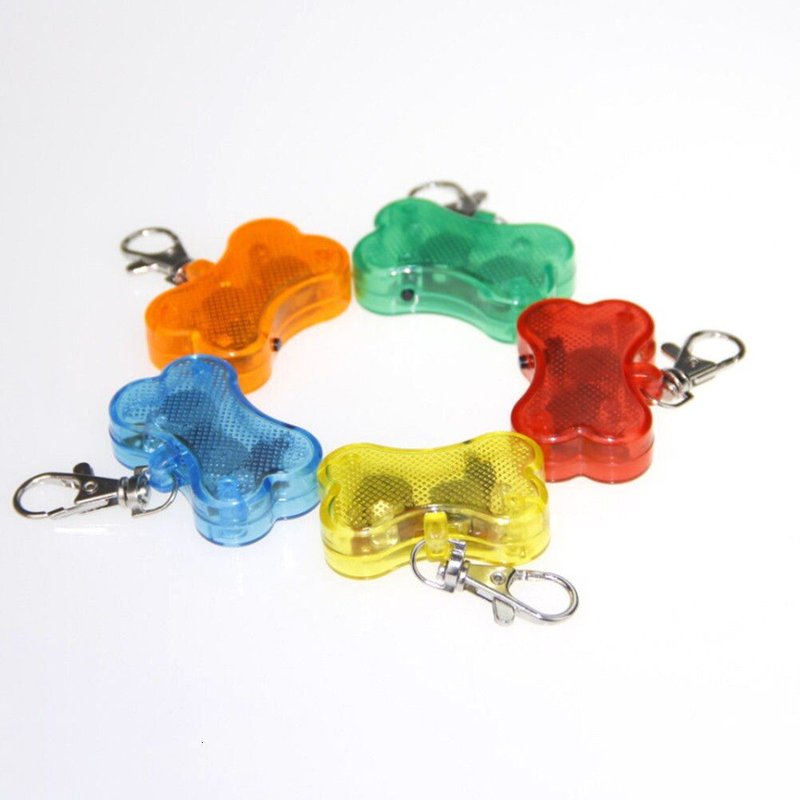 Securite De Nuit D'animal Familier De Lampe De Poche Led Collier Chien Guide Lumieres Incandescentes Os Forme Pendentifs Colliers Lumineux Lumineux Lueur Dans L'obscurite
