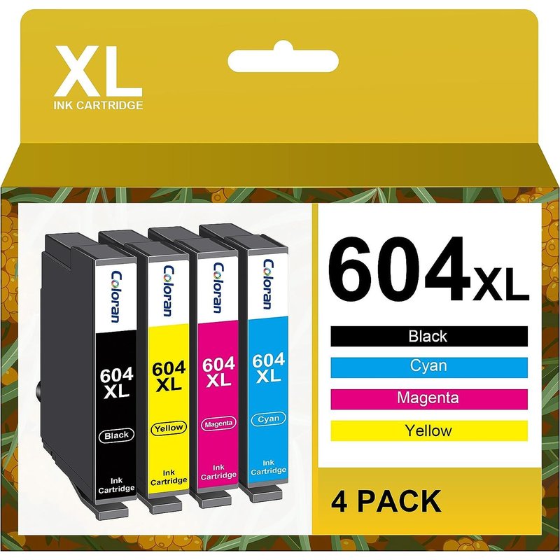 604XL Compatible Cartouche pour Epson XP 2200 pour Epson 604 XL pour Expression Home XP-2205 XP-3205 XP-3200 XP-4200 XP-4205 Workforce WF-2910DWF WF-2930DWF WF-2935DWF WF-2950DWF (4 Pack)