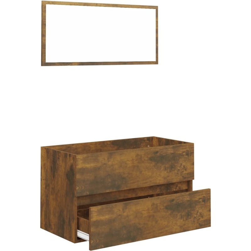 Vidaxl Ensemble De Meubles De Salle De Bain 2 Pcs ChĂȘne FumĂ©