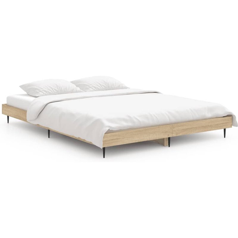 Vidaxl Cadre De Lit Chêne Sonoma 140x190 Cm Bois D'ingénierie
