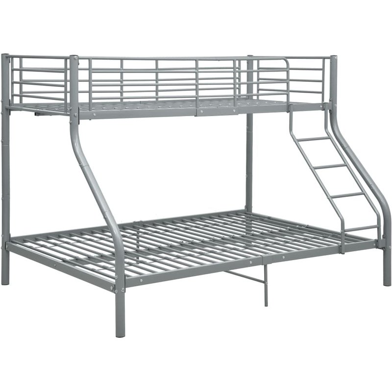 Vidaxl Cadre De Lit Superposé Gris Métal 140x200 Cm/90x200 Cm