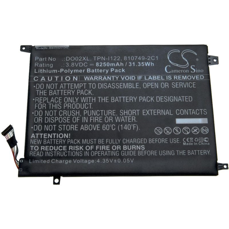 vhbw batterie compatible avec HP Pavilion X2 10-J014TU, X2 10-J024TU, X2 10-J025TU, X2 10-N013DX laptop (8250mAh, 3.8V, Li-Polymère, noir)