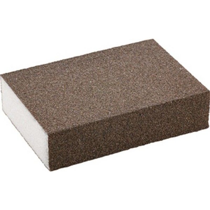 Eponge abrasive revêtue sur 4 faces, corindon, Degré de finesse : fin, Grain 100