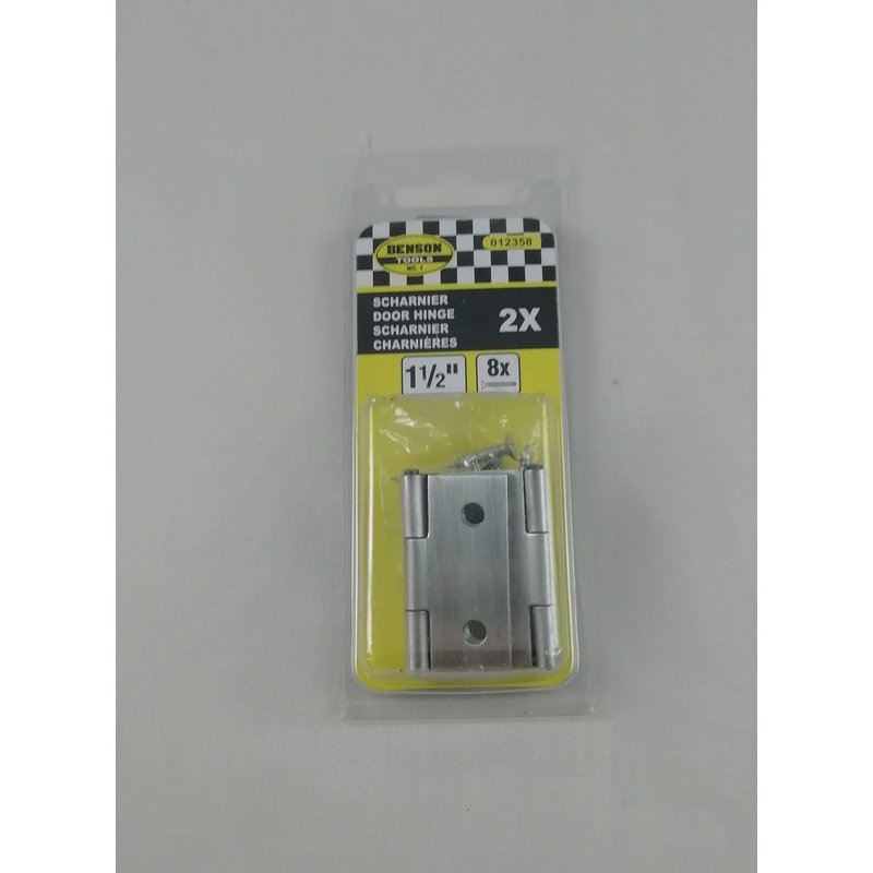 2 X Charnières Porte Meuble Inox Penture 1,5" ( 38 x 16 mm ) + 8 vis de Montage