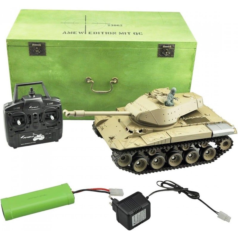 Tank Radiocommandé Militaire Us M41a3 Walker Bulldog 1/16 Ème Son Et Fumée-Amewi