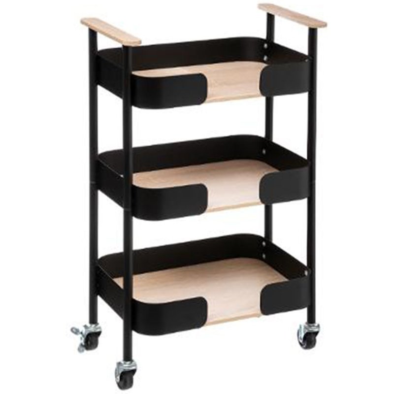 Desserte 3 Niveaux "Blackwood" 74cm Noir