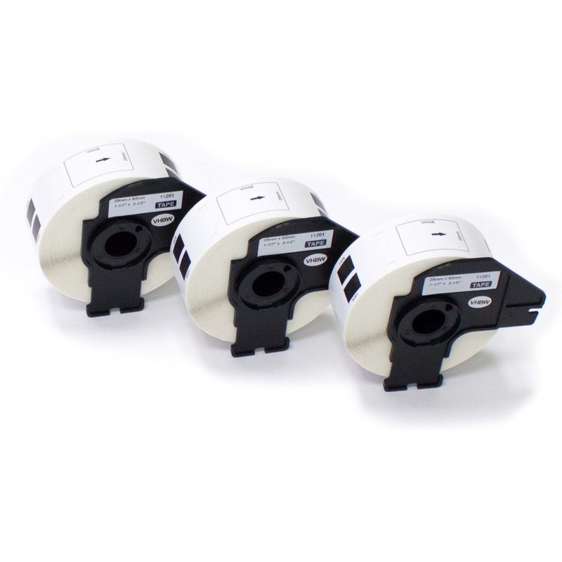 vhbw Rouleaux d'étiquettes, lot de 3x pièces 29mm x 90mm compatible avec Brother PT QL-1050, QL1050N, QL-1060, QL1060N imprimante d'étiquettes