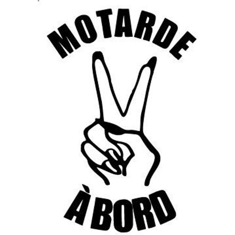 Autocollant Motarde À Bord Main Ongles Moto Sticker Logo 3 - Taille : 8 Cm - Couleur : Violet