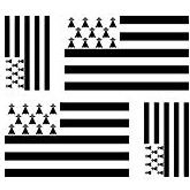 4 X Autocollant Sticker Voiture Moto Valise Pc Portable Drapeau Bretagne Breton