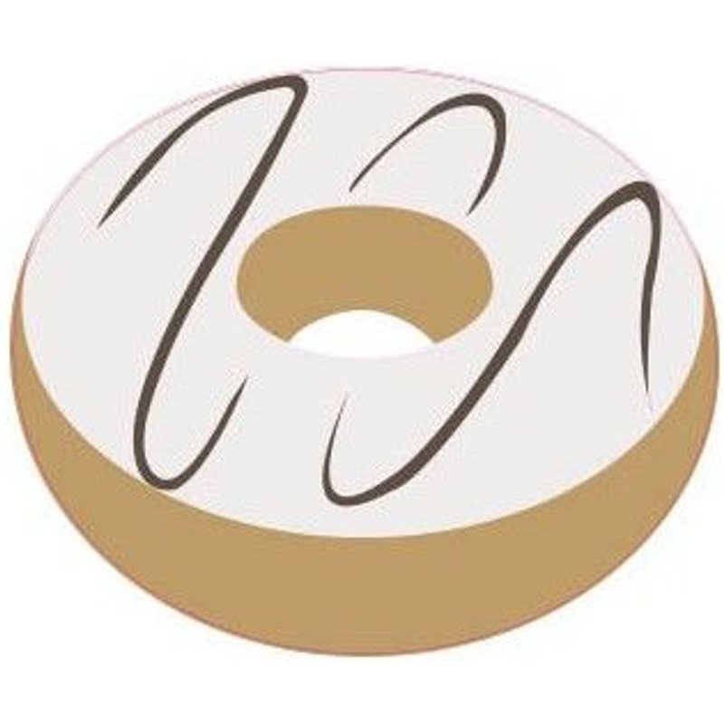 Donut Crème Vanille Autocollant Sticker Adhesif - Taille : 8 Cm