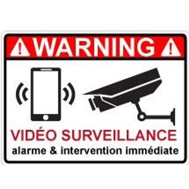 Alarme Vidéo Survaillance New Smartphone Logo 4632 Autocollant Adhésif Sticker - Taille : 8 Cm