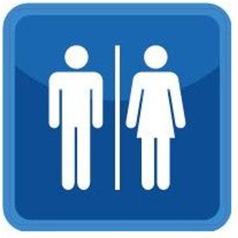 Wc Toilettes Hommes Et Femmes 6407 Autocollant Sticker - Taille : 12 Cm - Couleur : Turquoise