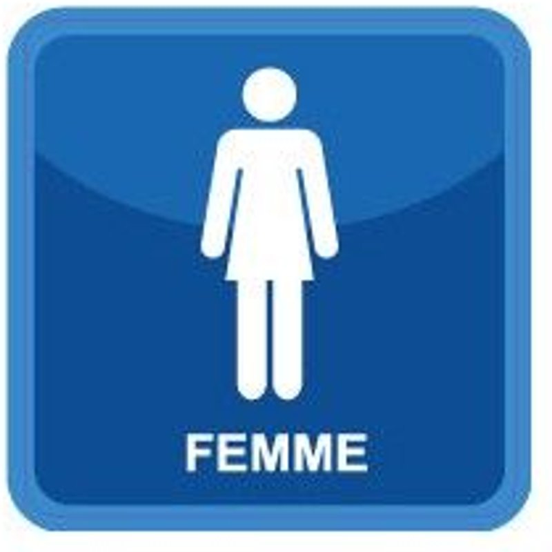 Wc Toilettes Femmes 1290 Autocollant Sticker - Taille : 12 Cm - Couleur : Jaune