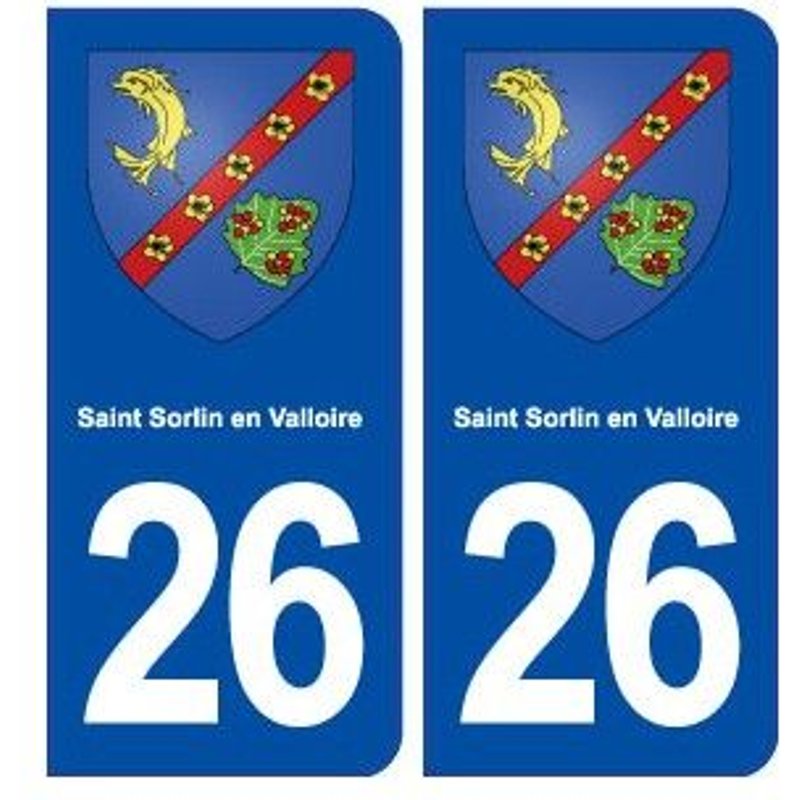 26 Saint Sorlinen Valloire Blason Autocollant Plaque Stickers Ville - Couleur : Arrondis - Angles : Arrondis