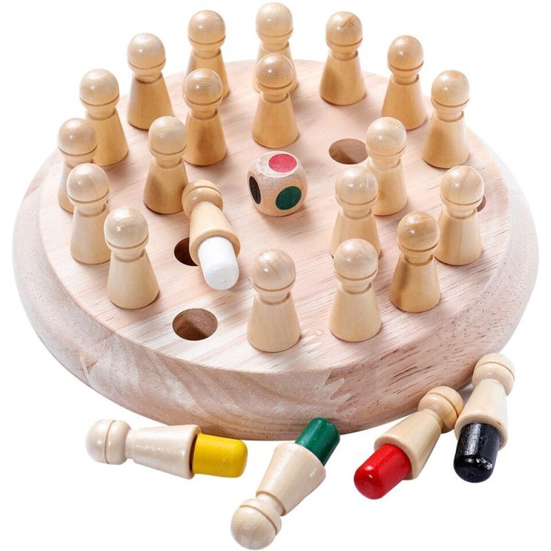 Échecs De Mémoire En Bois Pour Les Enfants, Jeu D'échecs En Bois Pour Match De Mémoire Pour Enfants, Échecs De Mémoire En Bois
