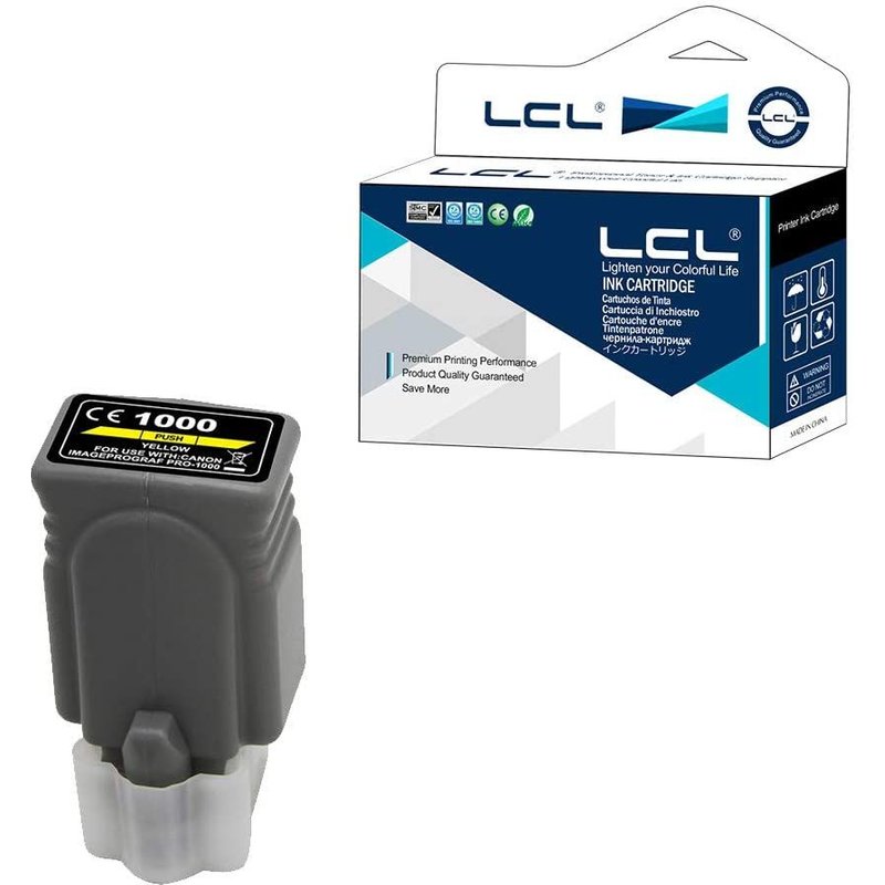 LCL Cartouche d'encre Compatible PFI-1000 Y PFI-1000Y 0549C001 Pigment(1Pack Jaune) Remplacement pour Canon imagePROGRAF PRO-1000