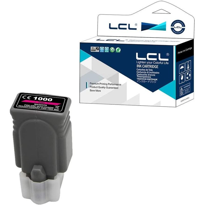 LCL Cartouche d'encre Compatible PFI-1000 M PFI-1000M 0548C001 Pigment(1Pack Magenta) Remplacement pour Canon imagePROGRAF PRO-1000