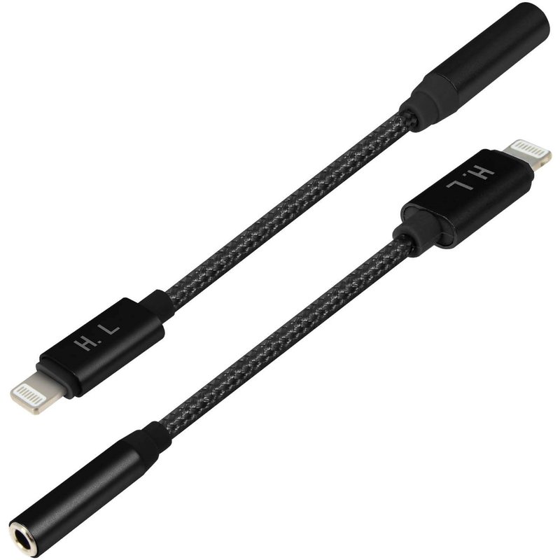 Adaptateur Audio Lightning vers Jack 3.5mm Son de qualité 13cm HL-103 - Noir