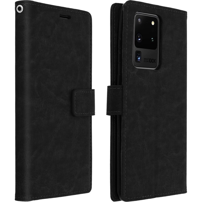 Housse Samsung Galaxy S20 Ultra Porte-carte Fonction Support Vidéo Vintage noir