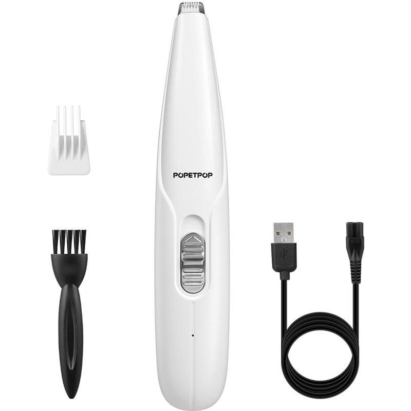 Patte Pour Animaux De Compagnie Tondeuse À Cheveux Rechargeable Pour Animaux De Compagnie Toilettage Kit Multifonctionnel Réglable Chien Pieds Cheveux Rasoir (Blanc)