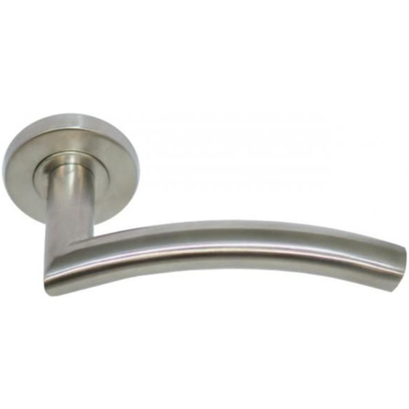 Paire béquilles Inox 304 Vague C7 sur rosace Valady - ressort rappel ép.38/50 mm - 172