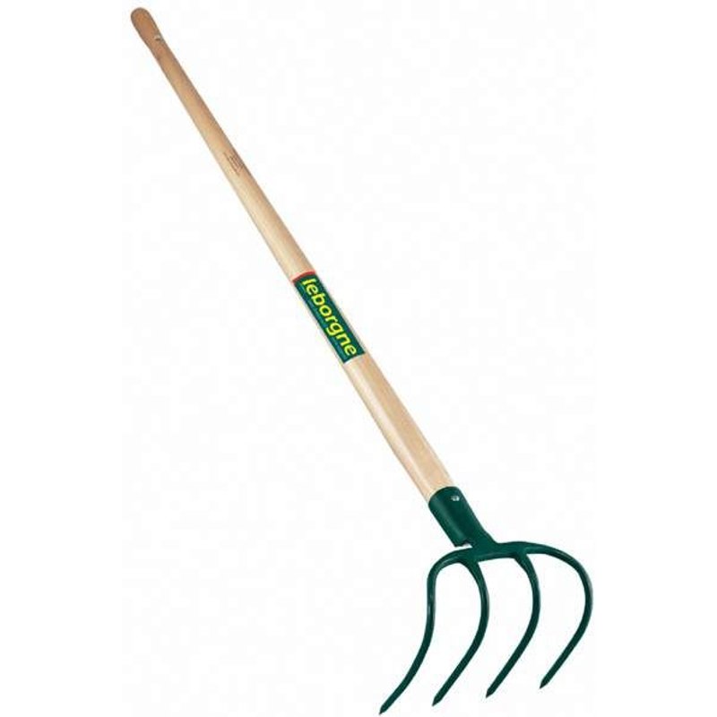 Croc à fumier douille - 4 dents - manche bois certifié PEFC 100%