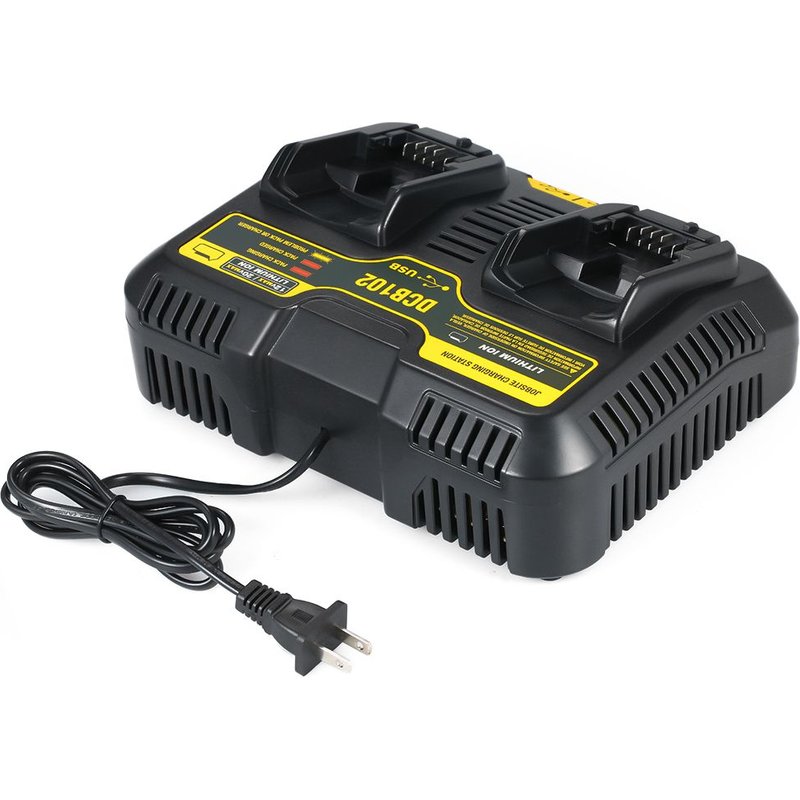 DCB102 Chargeur de remplacement pour DEWALT DCB102 20 volts MAX station de charge de chantier double ports USB Chargeur de batterie Dewalt Outils