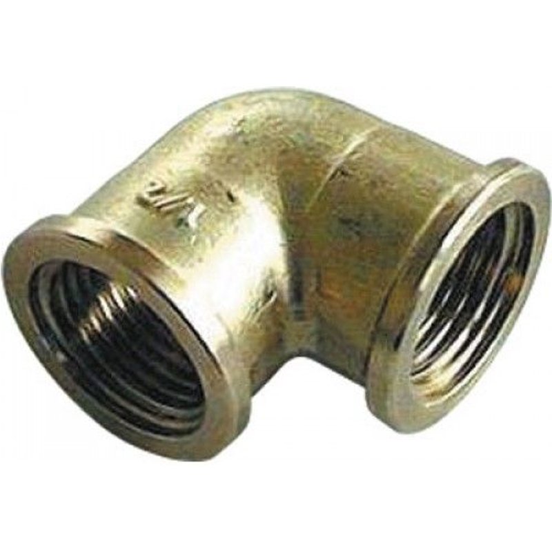 Coude Laiton égal à visser - 90° - Femelle / Femelle 12X17- sachet de 10 pièces BRICOZOR