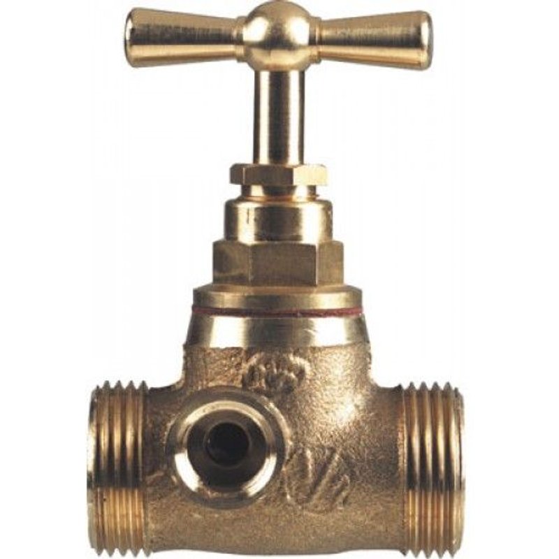 Robinet d'arrêt laiton mâle / mâle sans épaulement à purge Ø 20/27 GRK