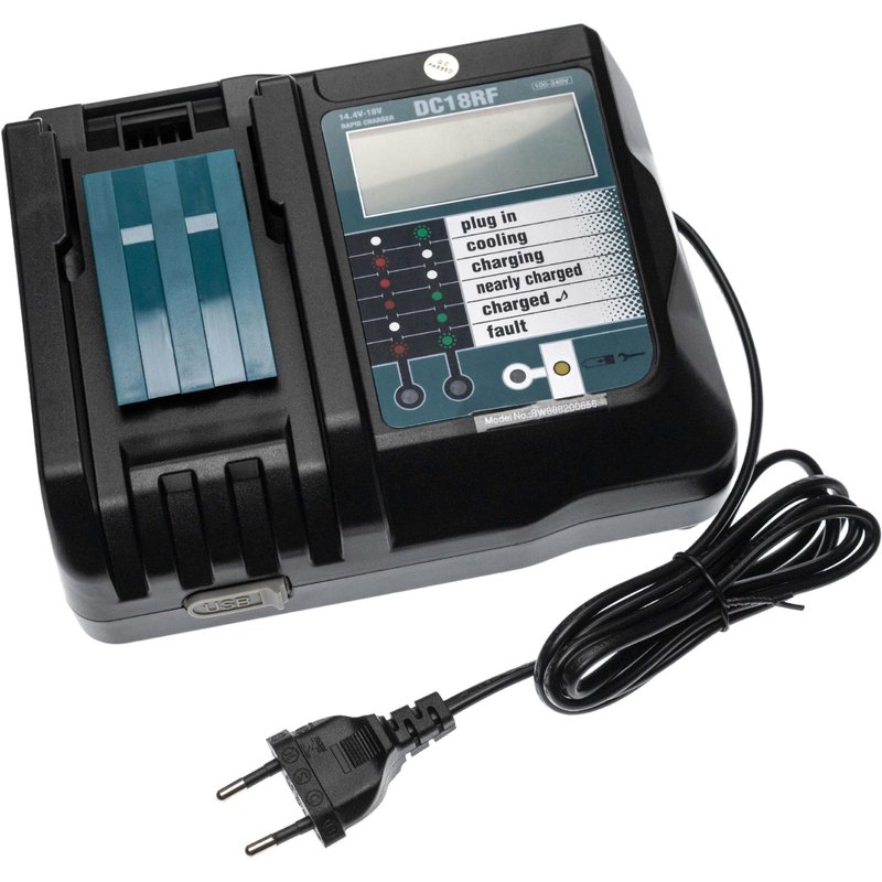 vhbw Chargeur remplacement pour Makita DC18RF pour batteries Li-ion d'outils