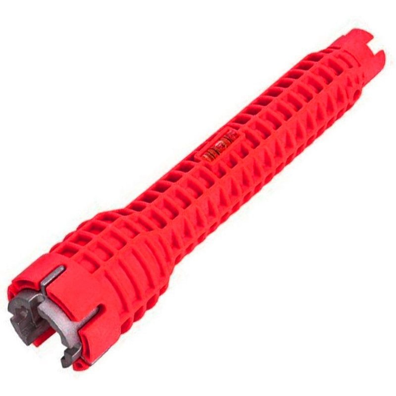 Rouge robinet et évier Installer tuyau d'eau multifonctionnel Double extrémité clé bassin bas pinces prise robinet évier Installation