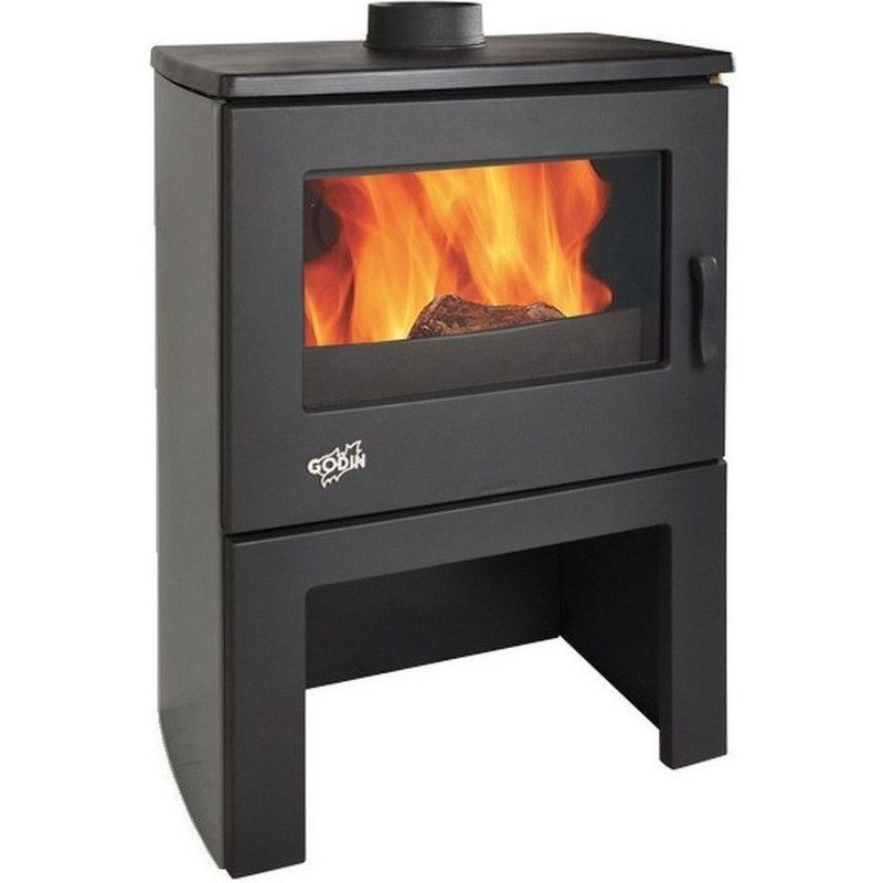 PoĂȘle Ă Bois Chinon 8,5kw Acier ĂmaillĂ© Gris Argente Godin - 362113grisarg