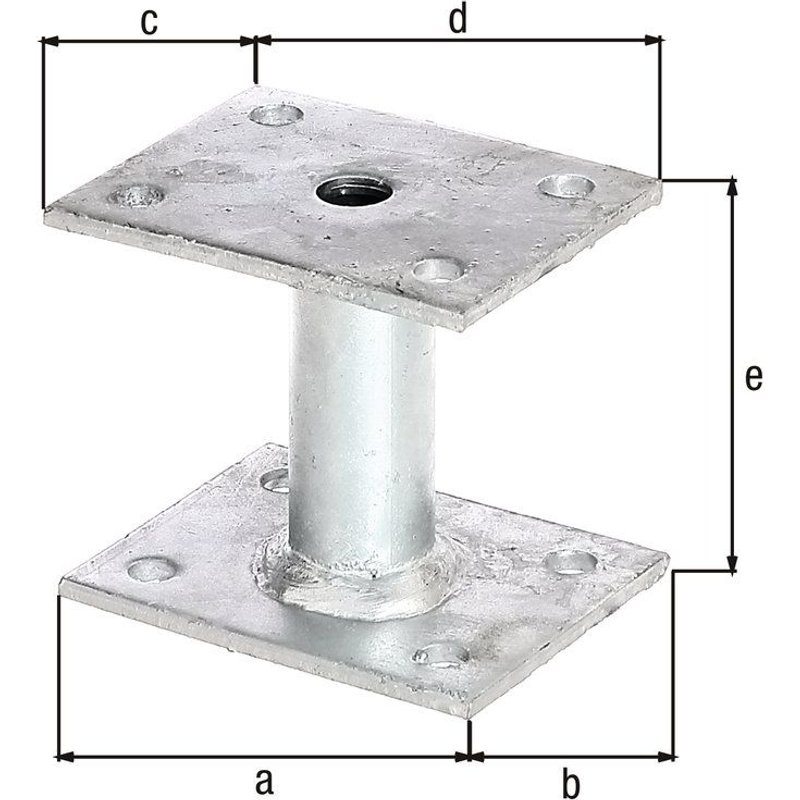 Ancre poteau galvanisée à chaud à cheviller Ø27/70x90