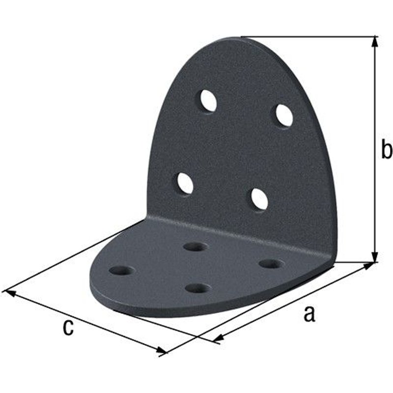Équerre d'assemblage Ovado galva plastifié gris 40x40x40