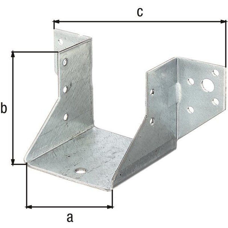 Support U ailes extérieur galva zinguée sendzimir 64x65