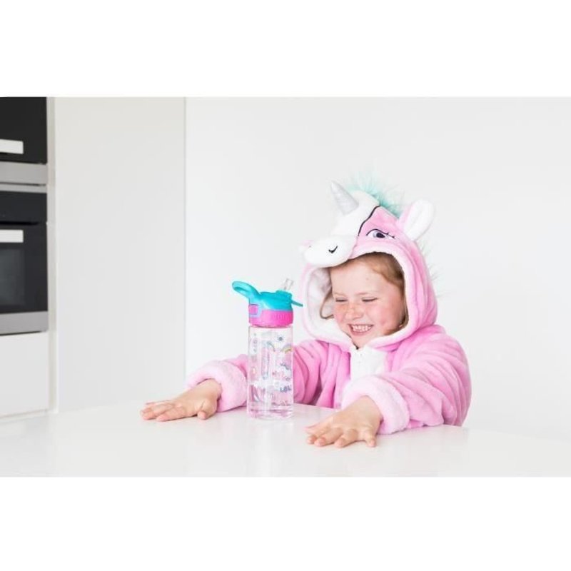 Nuby Gobelet Paille Souple Et Bouton Push En Tritan - 540 Ml - Rose - 3 Ans +