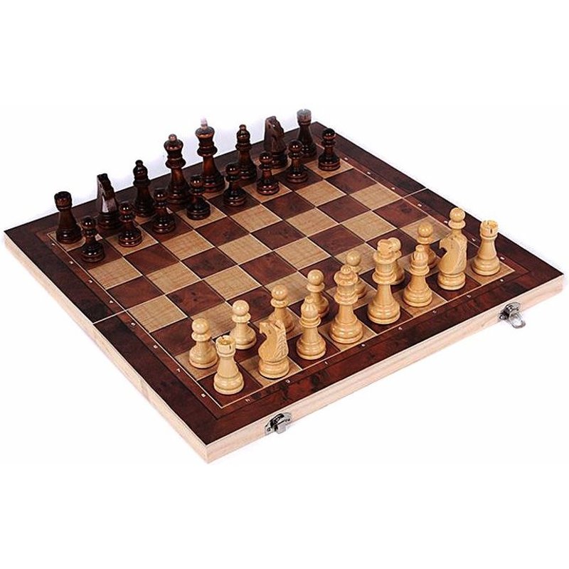 Ages Jeu D'échecs International En Bois 3 En 1 Jeux De Voyage