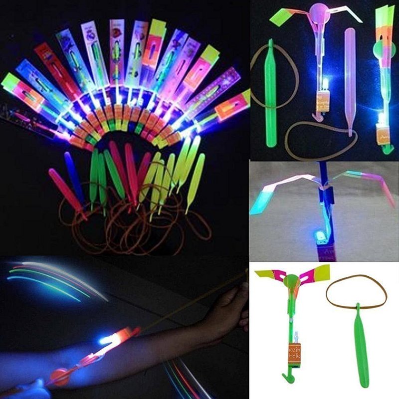 48pc Incroyable Led Flèche Légère Fusée Hélicoptère Volant Jouet Partie Fun Cadeau Élastique BT171
