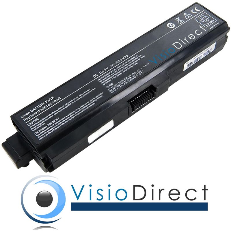 Batterie 10.8V 6600mAh pour ordinateur portable TOSHIBA Satellite L600 Series - Visiodirect -