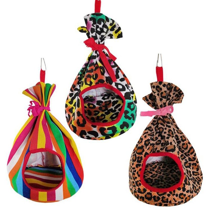 Hamac Perroquet Amusant Lit De Couchage Nid D'oiseaux Petite Cage À Accrocher Sac De Poche Sac En Toile Parakeet Hamster Rond Drôle Et Mignon Créatif