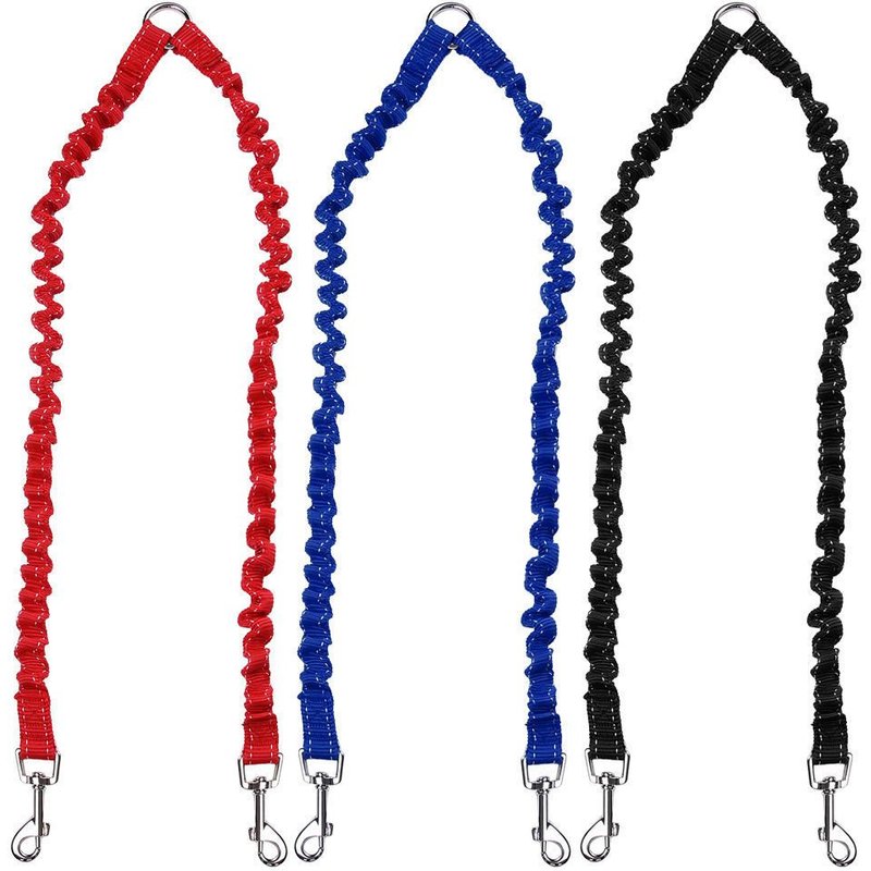 Xm Laisse De Chien En Double Élastique Élastique Bidirectionnel Coupleur D'animaux De Compagnie Fils De Marche Pour 2 Chiens Séparateur De Plomb