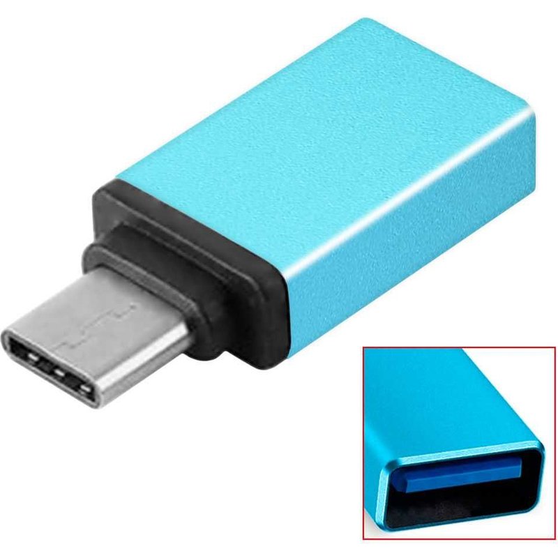 XM Adaptateur USB type C 3.1 OTG Bleu pour Samsung Galaxy S10/S9/A50/A40/A30/A20 Xiaomi Mi 10/Pro/9T/A3 Redmi Note 9/8/7
