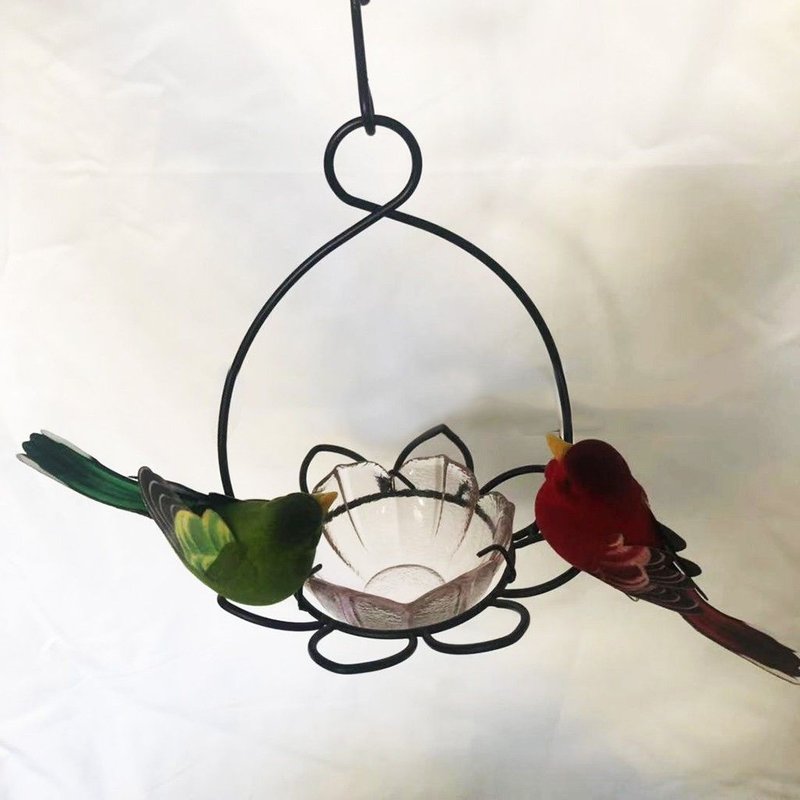 Xm Perroquet Pour Animaux De Compagnie Alimentant La Mangeoire Pour Oiseaux Extérieure Accrochant Pour La Décoration De Cour De Jardin Hexagone Formé Avec Des Accessoires D'oiseau De Toit