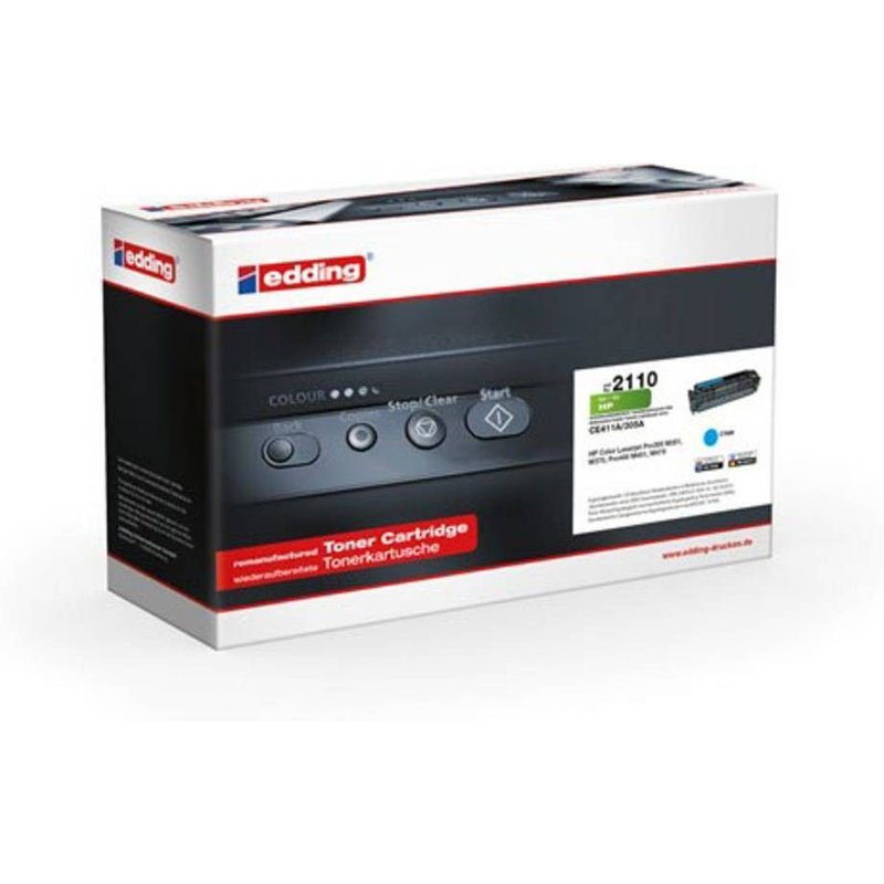 Edding EDD-2110 Toner einzeln ersetzt HP 305A (CE411A) Cyan 2600 Pages compatible Toner