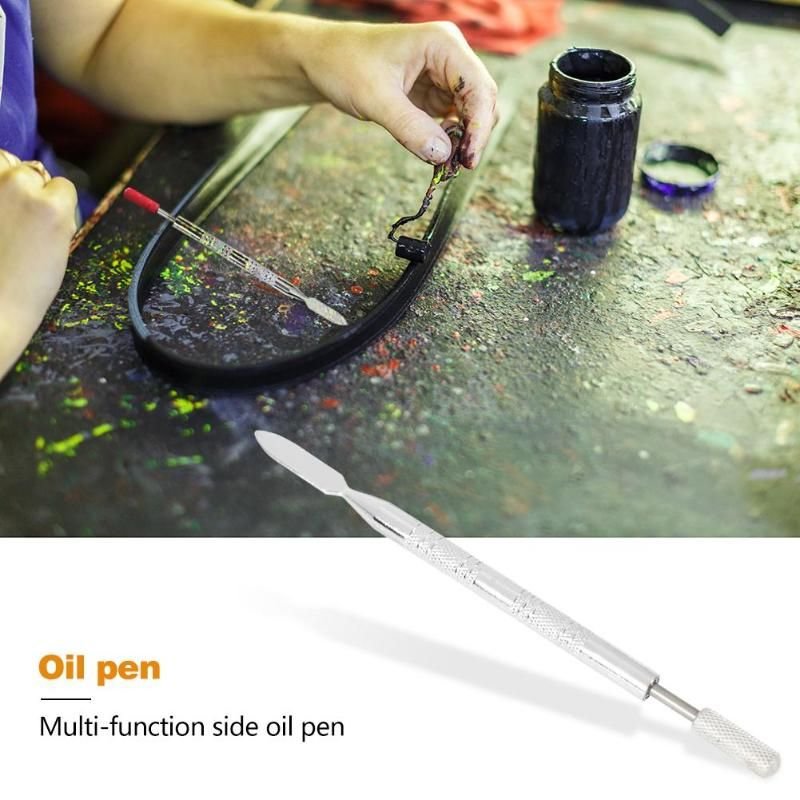 XM Outil pour rouleau de peinture 2 tĂȘtes laiton Ă double usage bord cuir Ă l'huile stylo de teinture et de peinture