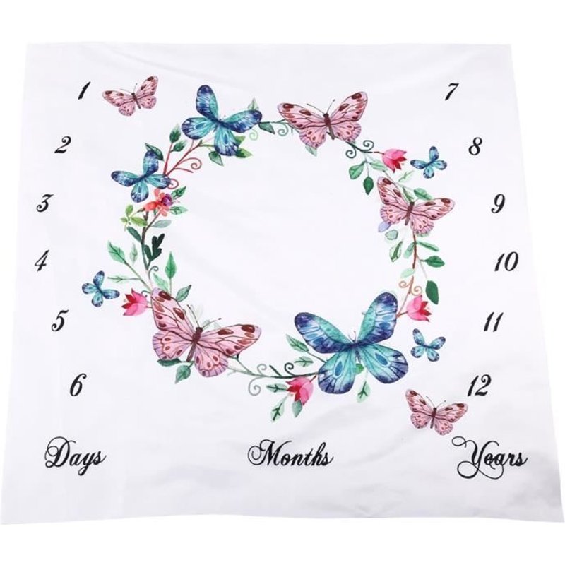 Xm Milestone Belle Couverture Mensuelle Confortable Toile De Fond Décorative Photo Prop De Edredon - Couverture - Plaid Bebe